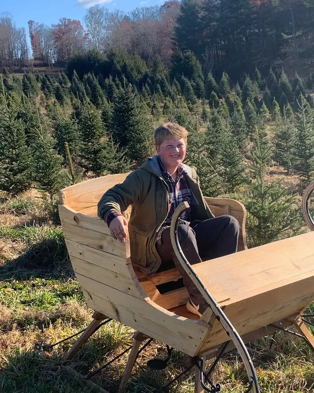 Kid on the sleigh